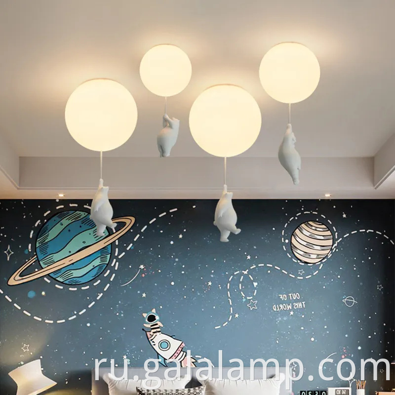 Современный скандинавский медведь светодиодный подвесной свет для детей